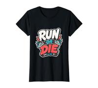Correr O Morir | Running/Carrera Motivación Deportiva Camiseta gráfica económica, Mujer, Negro, XL