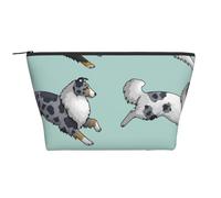 Correr Perro Collie áspero, Bolsa de artículos de tocador Bolsa de Maquillaje Bolsa de cosméticos Bolsa de artículos de tocador de Viaje portátil