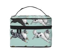 Correr Perro Collie áspero, Bolsa de Maquillaje Bolsa de cosméticos Bolsa de artículos de tocador de Viaje portátil Estuche para lápices Bolsa de artículos de tocador