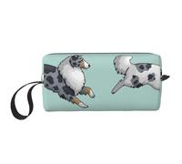 Correr Perro Collie áspero, Bolsa de Maquillaje Bolsa de cosméticos Bolsa de artículos de tocador de Viaje portátil Bolsa de Maquillaje