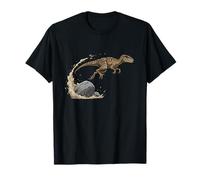 Correr Velociraptor Dinosaurio Salto sobre Rocas Camiseta