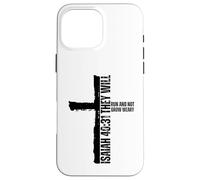 Correrán y no crecerán cansados Entrenamiento Gimnasio Cruz Cristiano Carcasa para iPhone 16 Pro MAX