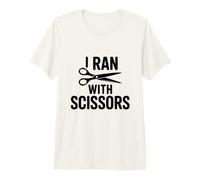 Corrí con Tijeras Humor Divertido para los Amantes de la precaución Camiseta Premium