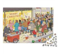 Corrida de Compras navideñas en Oxford Street Puzzle De Madera Impermeable DIY Puzzles De 1000 Piezas Regalos para Adultos Divertido Rompecabezas Decoración del Hogar