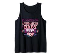 Corriendo En Afirmaciones Y Toallitas De Bebé Divertida Mamá Espiritual Camiseta sin Mangas