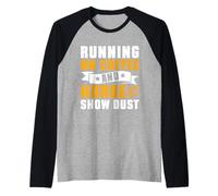 Corriendo en café y caballo Show Dust Horse Mom Camiseta Manga Raglan