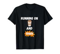 Corriendo En Café Y Caos Divertido Camiseta