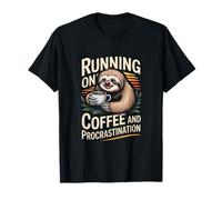 Corriendo En Café Y Procrastinación Perezoso Amante Camiseta