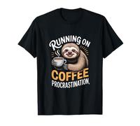 Corriendo En Café Y Procrastinación Perezoso Amante Camiseta