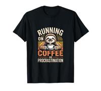 Corriendo En Café Y Procrastinación Perezoso Amante Camiseta