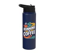 Corriendo en el café Maratón Corredor Cafeína Amante Stainless Steel Insulated Water Bottle