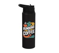 Corriendo en el café Maratón Corredor Cafeína Amante Stainless Steel Insulated Water Bottle