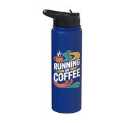 Corriendo en el café Maratón Corredor Cafeína Amante Stainless Steel Insulated Water Bottle