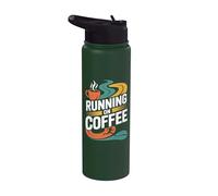 Corriendo en el café Maratón Corredor Cafeína Amante Stainless Steel Insulated Water Bottle