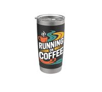 Corriendo en el café Maratón Corredor Cafeína Amante Vaso térmico de acero inoxidable de doble pared
