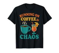 Corriendo en el café y el Caos Divertida Cita de la Vida de los Padres Camiseta