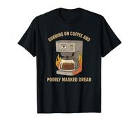 Corriendo en el café y mal enmascarado temor divertido lugar de trabajo Camiseta