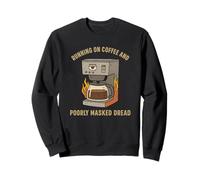 Corriendo en el café y mal enmascarado temor divertido lugar de trabajo Sudadera