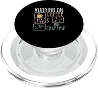 Corriendo en el caos del café y la elaboración de artesanías para Crafter Craftaholic PopSockets PopGrip para MagSafe