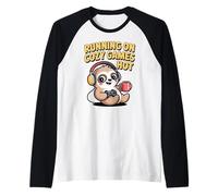 Corriendo En Juegos Acogedores Caliente Perezoso Estético Gamer Camiseta Manga Raglan