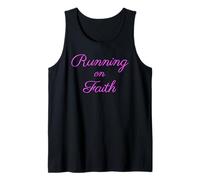 Corriendo en la fe Dios con su Biblia de Mujer Cristiana Inspirada Camiseta sin Mangas