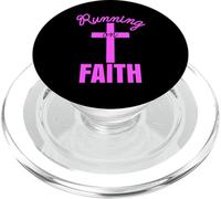 Corriendo en la fe Dios con su Biblia de Mujer Cristiana Inspirada PopSockets PopGrip para MagSafe