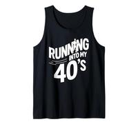 Corriendo en mis 40, Divertido Corredor de 40 cumpleaños ejecutando Juego de Palabras Camiseta sin Mangas