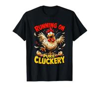 Corriendo En Pure Funny Crazy Chicken Chaos Hombres Mujeres Camiseta