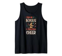 Corro con bonsái y Christmas Cheer a juego con bonsáis de Navidad Camiseta sin Mangas