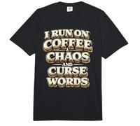 Corro con café Caos Palabras malditas Regalo Divertido para Comfort Colors Adult Heavyweight T-Shirt