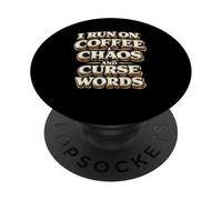 Corro con café Caos Palabras malditas Regalo Divertido para PopSockets PopGrip Adhesivo