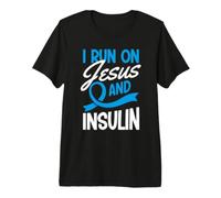 Corro con Jesús y el Mes de Concientización sobre la Diabetes con Insulina Tipo 1 Camiseta Premium