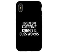 Corro En Cafeína Karma & Cuss Words, Divertido Amante Del Café Carcasa para iPhone X/XS