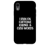 Corro En Cafeína Karma & Cuss Words, Divertido Amante Del Café Carcasa para iPhone XR