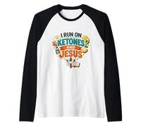 Corro En Cetonas Y Jesucristo Christian Ketogenic Keto Camiseta Manga Raglan