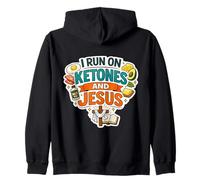 Corro En Cetonas Y Jesucristo Christian Ketogenic Keto Sudadera con Capucha