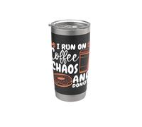 Corro en el caos del café y panaderos Pastelería Café y donuts Vaso térmico de acero inoxidable de doble pared