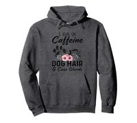 Corro en el Pelo de Perro con cafeína y Palabras Cuss Amante Divertido de la Niebla Sudadera con Capucha