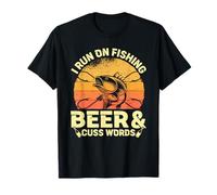 Corro en la pesca de cerveza y palabras de cuss Camiseta