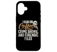 Corro en programas de Coffee Crime y Forensic Files True Crime Carcasa para iPhone 16