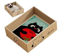 Corrugated Cat Scratcher, Eco-Friendly Cardboard Scratcher for Indoor Cats & Kittens with Catnip, Cardboard, Sisal Prevents Furniture Damage, Promotes Healthy Claws & Relieves Stress, 38 x 32 x 13 cm