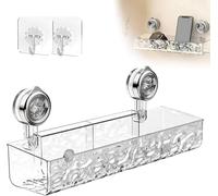 Corrugated Suction Cup Storage Holder, 2025 New Movable LargeCapacity Suction Cup Shower Shelf, Luxury-Style Glacier Pattern, No-Drill Wall Mounted Storage Holder For Bathroom Kitchen Storage (2PCS)