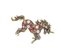 Corsage Pin broche en forma de caballo alfiler único joyería de aleación textura joyería de metal adecuado para amistades y celebraciones, フリーサイズ