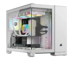 Corsair 2500X Caja micro-ATX Semitorre Dual Cristal Templado Blanca
