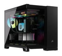 CORSAIR iCUE Link 2500X RGB Pequeña-Torre mATX Caja de PC de Doble Cámara - Cristal Templado Panorámico - Compatible Placa Base Conexión Inversa - 2X Ventiladores CORSAIR RX120 RGB Incluidos - Negro