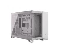 CORSAIR 2500X Pequeña-Torre mATX Caja de PC de Doble Cámara - Cristal Templado Panorámico - Conexión Inversa Compatible con Placa Base - Sin Ventiladores Incluidos - Blanco