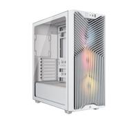 CORSAIR 3200D RS Caja para PC Semitorre ARGB - 3 Ventiladores RS120 ARGB PWM Incluidos, Brazo Estabilizador Anticaída con GPU, ASUS BTF, MSI Project Zero, Gigabyte Project Stealth - Blanco