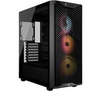CORSAIR 3200D RS Caja para PC Semitorre ARGB - 3 Ventiladores RS120 ARGB PWM Incluidos, Brazo Estabilizador Anticaída con GPU, ASUS BTF, MSI Project Zero, Gigabyte Project Stealth - Negro