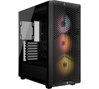 CORSAIR 3200D RS Caja para PC Semitorre ARGB - 3 Ventiladores RS120 ARGB PWM Incluidos, Brazo Estabilizador Anticaída con GPU, ASUS BTF, MSI Project Zero, Gigabyte Project Stealth - Humo