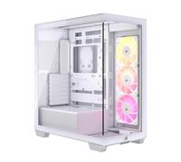 CORSAIR 3500X ARGB Media-Torre ATX Caja de PC - Cristal Templado Panorámico - Compatible Placa Base de Conexión Inversa - 3X Ventiladores CORSAIR RS120 ARGB Incluidos - Blanco